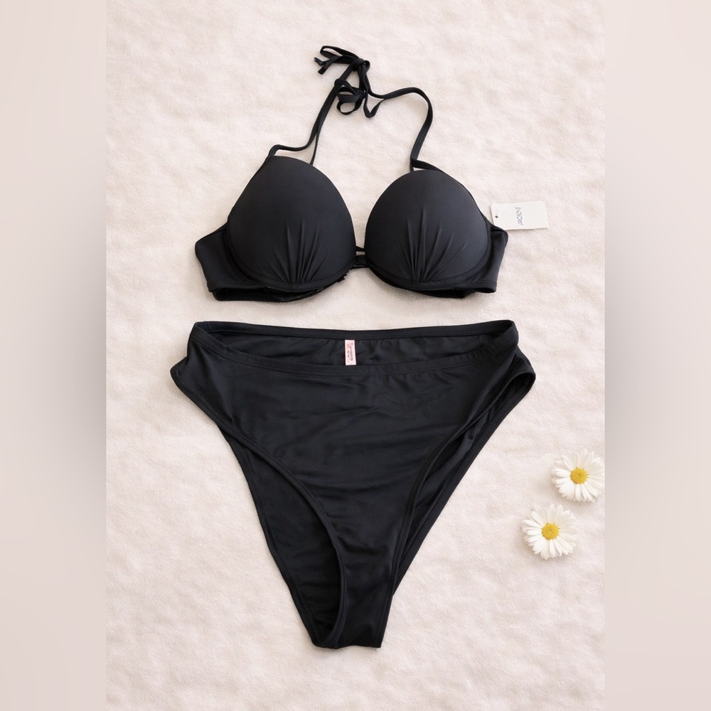 Black High Waisted push up Bikini Set bathing suit by ardene